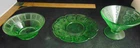 Lot of three Different Pattern Depression Glass Uranium Glass Pieces