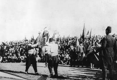 Turks Ankara celebrate their victory at Smyrna during Greco-Turkis- Old Photo 1
