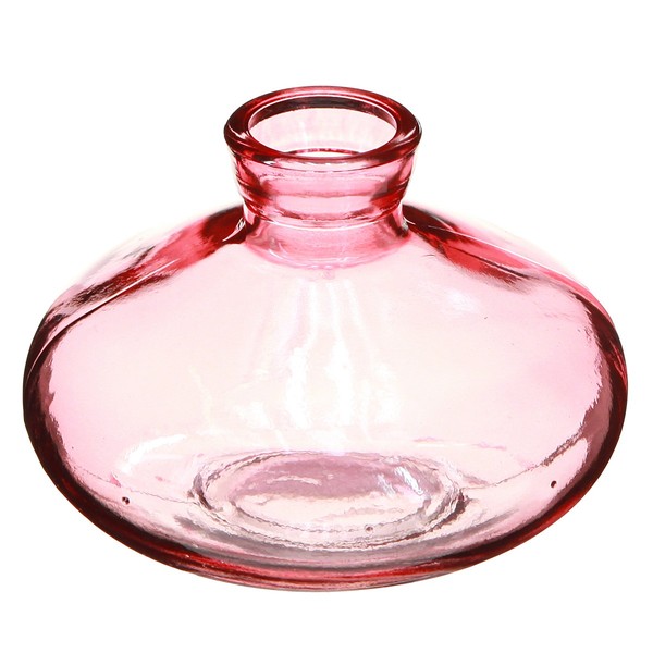 6 Rosa Glas Minivasen Bauchig Flach Vintage Tischdeko Ø9Cm H6Cm, 6 StüCk-image
