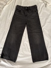 Baggy Wide Leg Youth Sz.10 Adjustable Dark Gray/ Faded Black Jeans Unisex Denim