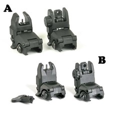 Back Up Front Rear Folding Sight Polymer Flip Up Sights For 20mm Picatinny Rail