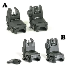 Back Up Front Rear Folding Sight Polymer Flip Up Sights For 20mm Picatinny Rail