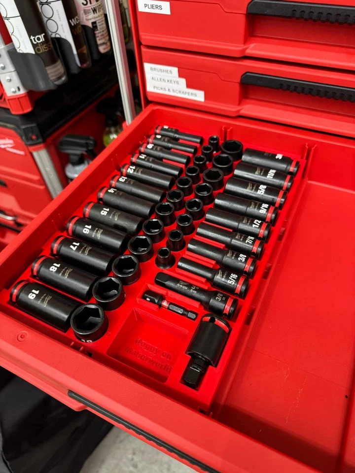 PACKOUT 4-Drawer Insert for Milwaukee 43pc 3/8" Impact Sockets (49-66-7009)