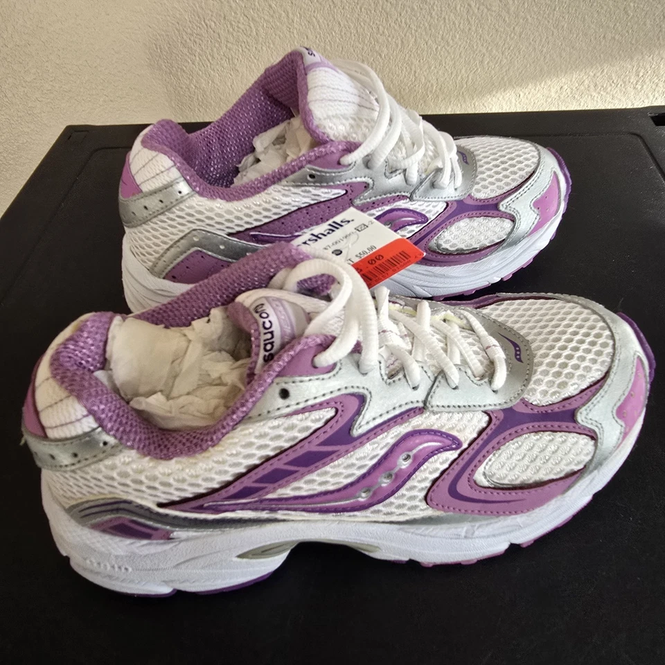 Zapatillas SAUCONY Grid Cohesion 4 LTT Púrpura/Blanco/Plateado Juveniles Talla 3 M (NUEVAS) Foto 4 de 4