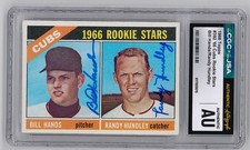 BILL HANDS RANDY HUNDLEY 1966 TOPPS JSA CGC AUTH DUAL SIGNED ROOKIE CARD CUBS. rookie card picture