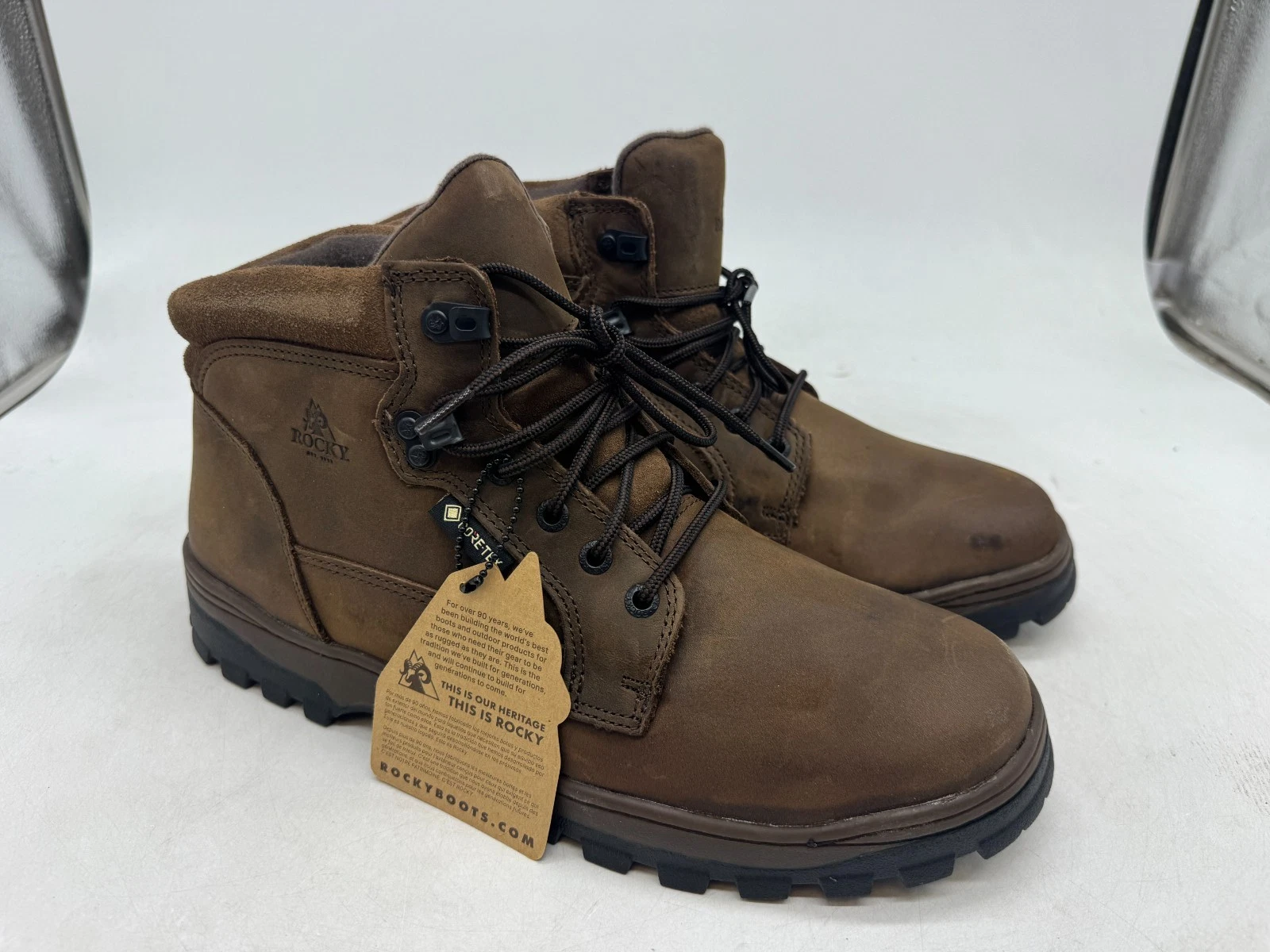 Rocky Outback Gore-Tex Hiker Boots Men's Brown Waterproof Lace Up - 12 WIDE