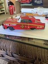 Vintage Tin Metal Fire Chief Car