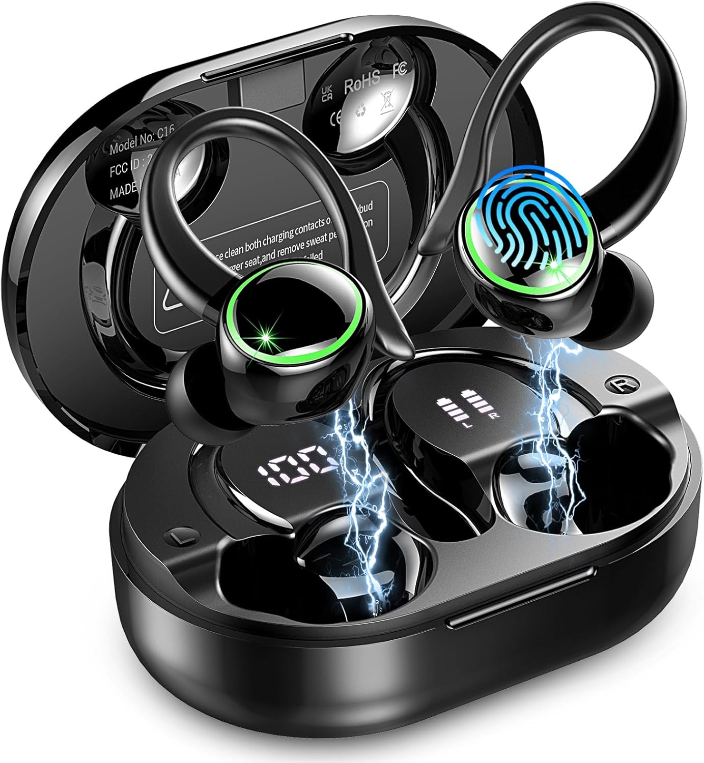 Wireless Bluetooth 5.4 Earbuds with 50H Playback for Sports Over-Ear Design-image