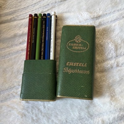 Vintage Faber Castell Polychromos 9201 color Pencils in Green & Gold Box Germany