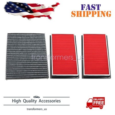 New 2x Fits 2014-2019 INFINITI Q50 Charcoal Cabin Air Filter + Engine Air Filter