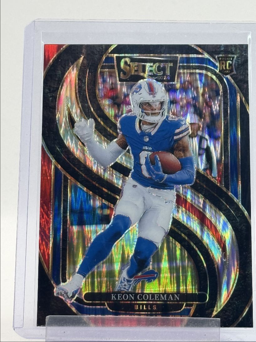 KEON COLEMAN 2024 SELECT PREMIER LEVEL ROOKIE BLACK & RED SHOCK RC Q0466