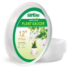 SupKing 6 Pack Plant Saucers Drip Tray,6 8 10 12 14 15 Inch Heavy Sturdy Plas...