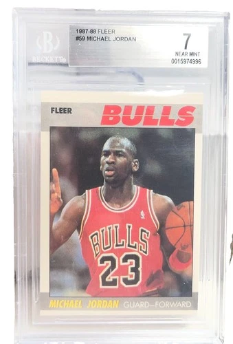 1987-88 Fleer - Michael Jordan #59 Chicago Bulls 2nd Year Beckett 7 NM GOAT 🐐