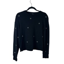 Rails Black Ramona Star Embroidered Sweatshirt Women  s Sz S