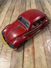 Vintage 1960s Bandai King Size Battery Op Red Volkswagen VW Beetle Works READ 