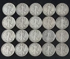 1938-D 50c Walking Liberty Half Dollar Denver 20 Coin Roll Key Fine to Very Fine
