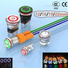 Smart Switch LED Illuminated ON/OFF POWER RING Button Switch Latching Momentary