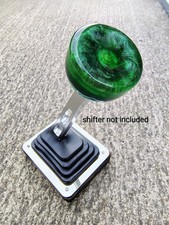 Flat Top Green Gear Shift Knob 38-16 Thread Hot Rod Custom Transparent