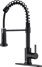 Sleek Black Kitchen Faucet with Pull-Down Sprayer  Stylish Spring Design
