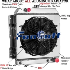 3 Row Aluminum Radiator Shroud&Fan for 1958 CHEVY IMPALA CAPRICE BELAIR 4.6L V8.