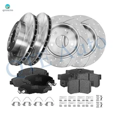 Set 12 Front-Rear 260 Drilled Brake Rotors-Brake Pad For 1999-2002 Honda Accord