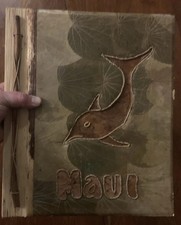 Handmade Hawaiian Maui Photo Album 80 4x6 Photos Unused Dolphin Bamboo Decor