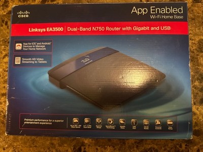 CISCO Linksys EA3500 Dual Band N750 Router with Gigabit and USB App Enabled OB!