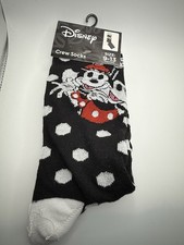 Disney Polka Dots Mickey Minnie Character Socks Cartoon Crew Socks Size 9-13