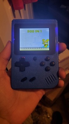 Game Box Plus 500 In 1 Hand Held Retro Game System Blue New Rechargeable