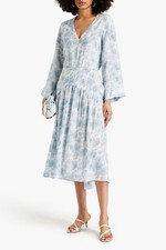 NWT VINCE. Size L Dahlia Floral Print Midi Dress $425