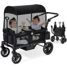 All Terrain Foldable Wagon Stroller 2 Kids Premium Push Pull