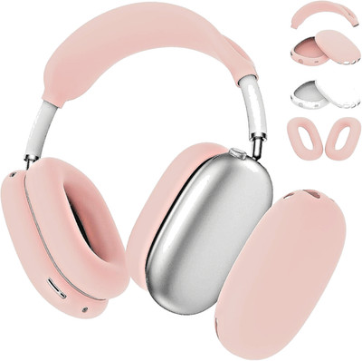 7 in 1 Pink Silicone Covers for AirPods Max - Ear Cups, Pads, & Headband Set