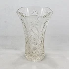Vintage Anchor Hocking Star of David Prescut Glass Vase Early American 10.5”