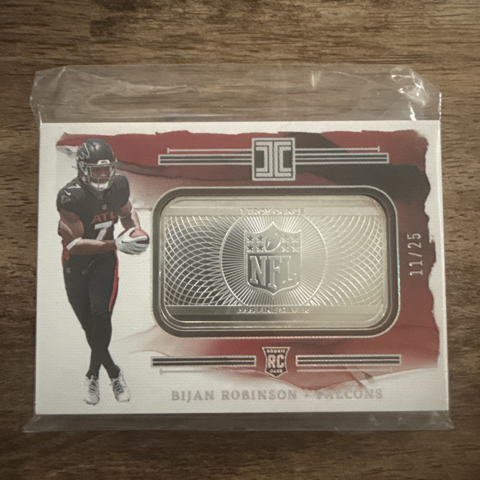 Bijan Robinson Panini Impeccable Silver NFL Shield #SSBR Base