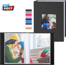 Photo Album 4X6 100 Pockets 2 Packs, Small Mini Capacity Linen Photo Album Bulk