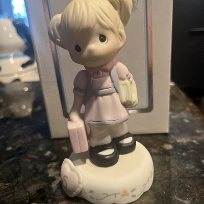 Precious Moments Growing in Grace Blonde Girl Age 5 Back to School Figurine New