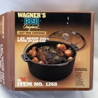 Wagner's 1891 Original Cast Iron Cookware 5 QT Dutch Oven with Glass Lid No 1268