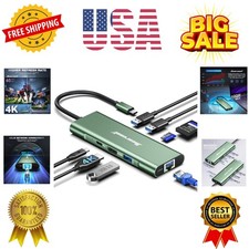 USB C Hub, 8 in 1 USB C Hub Multi-Port Adapter with Gigabit Ethernet, USB C t...