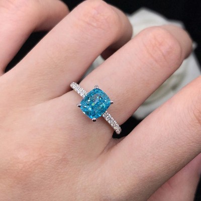 Laborgefertigter Diamantring 1,5 kt Kissenschliff Testpass VVS1/D 18 kt massiv Gold