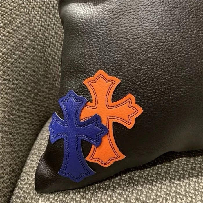 2 Pillow Crome Hearts Croix Cushion Black 45 Cm And Multicolor - Image 3 of 4