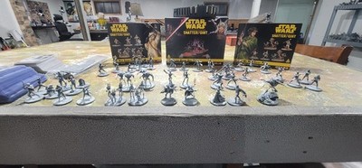 Atomic Mass Games Star Wars Shatterpoint Miniatures Lot w Cards Terrain