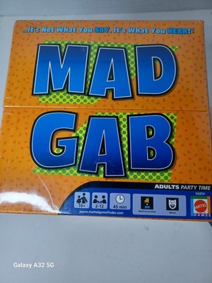 Mattel ''Mad Gab'' Adult Party Word Family Game Night 2-12 Players 10+ Excellent 