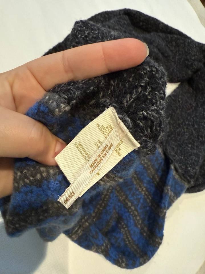 Free People Women’s Wool Blend Infinity Scarf Wrap Blue And Grey - Image 3 of 4