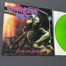 RIGHTEOUS PIGS Live and Learn LP Germany 1989 Near-MINT Signed Mitch Harris Rare