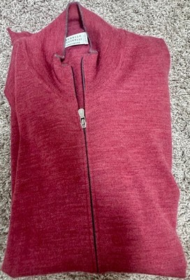 Very Lightweight Brunello Cucinelli Cashmere/Wool Dual Zippered Cardigan Size 56