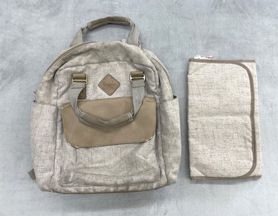 Ergobaby Backpack Diaper Bag Unisex One Size Beige Baby Travel Changing Pad