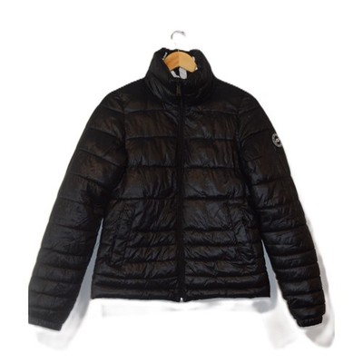 DKNY Sport Black Puffer Jacket Sorona Fill Quilted Stand Collar Women Size S