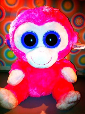 monkey scimmietta peluche rosa grande dimensioni33 x 15,2 x 12,7