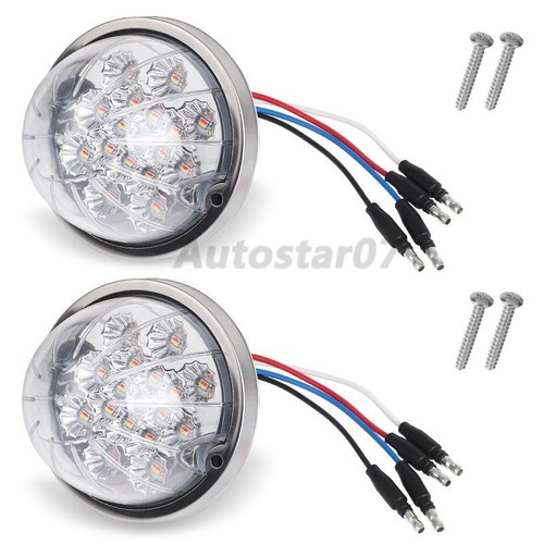 2X LED Watermelon Light RV Truck Fender Side Marker Turn Signal Brake Red/White - Picture 15 of 16