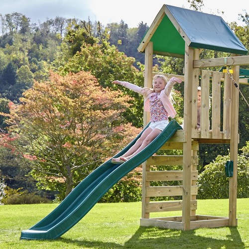 Rebo Adventure Playset Wooden Climbing Frame Swing Set and Slide Snowdon - Picture 7 of 8